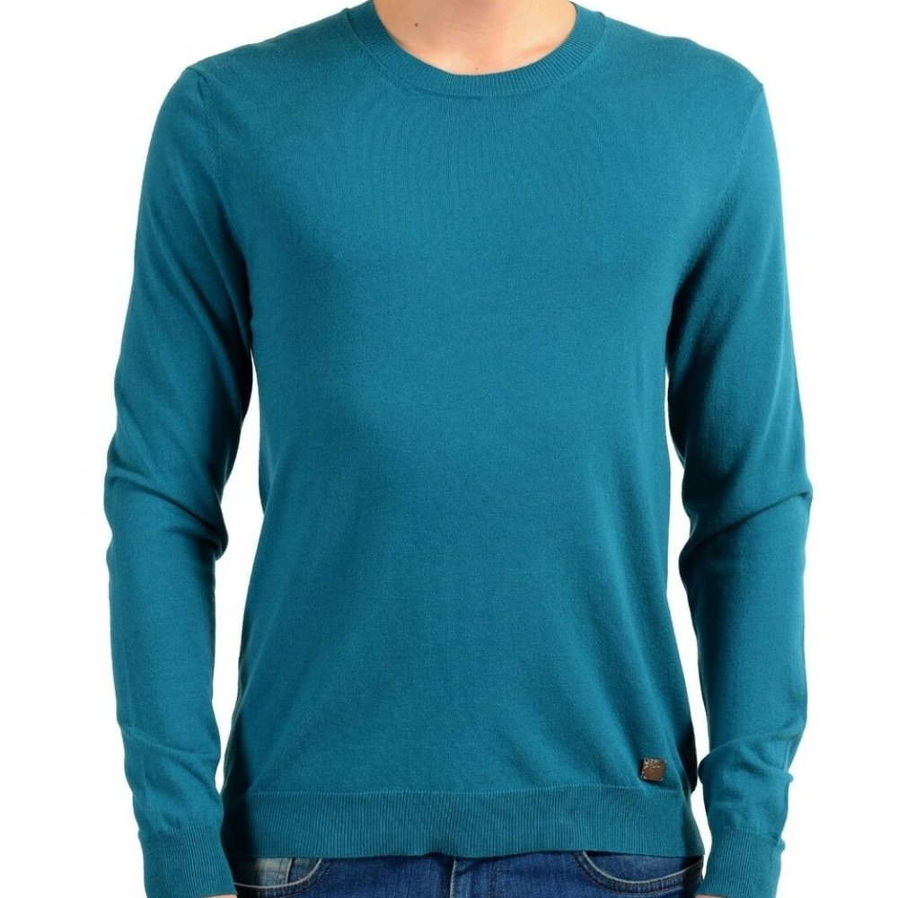 Versace Collection Men's Wool Pine Green Sweater